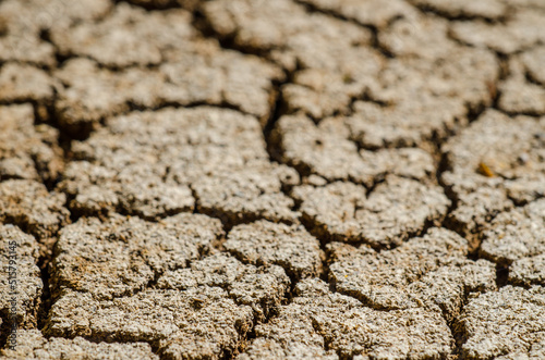 Dry cracked soil in desert land