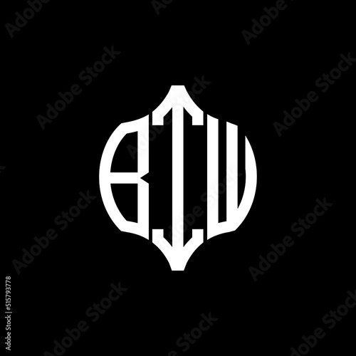 BIW letter logo. BIW best black background vector image. BIW Monogram logo design for entrepreneur and business. photo