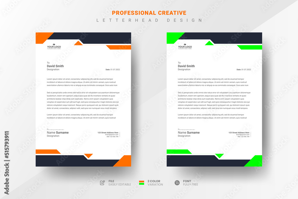 Professional creative letterhead design template