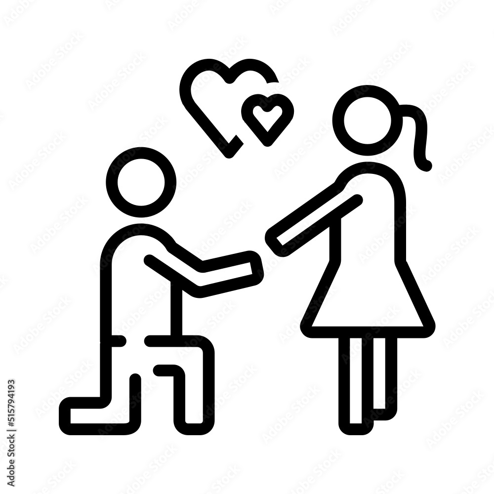 Black line icon for Relationship Black line icon for Relationship