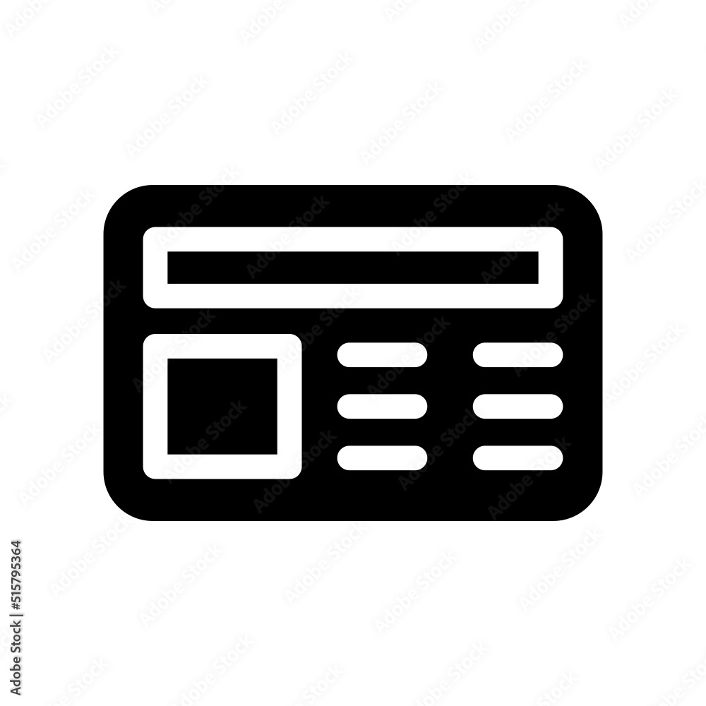 Fototapeta premium Newspaper Icon Vector Symbol Design Illustration