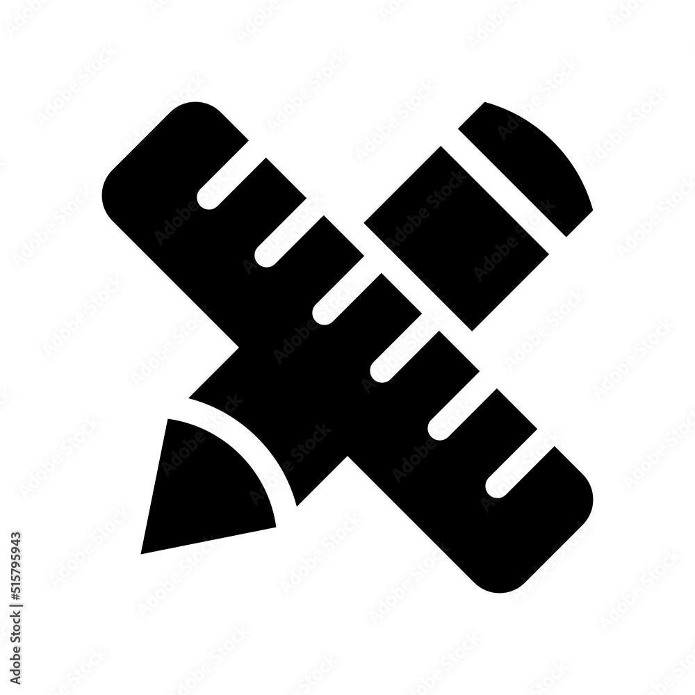 Pencil And Ruler Icon Vector Symbol Design Illustration Pencil And Ruler Icon Vector Symbol Design Illustration