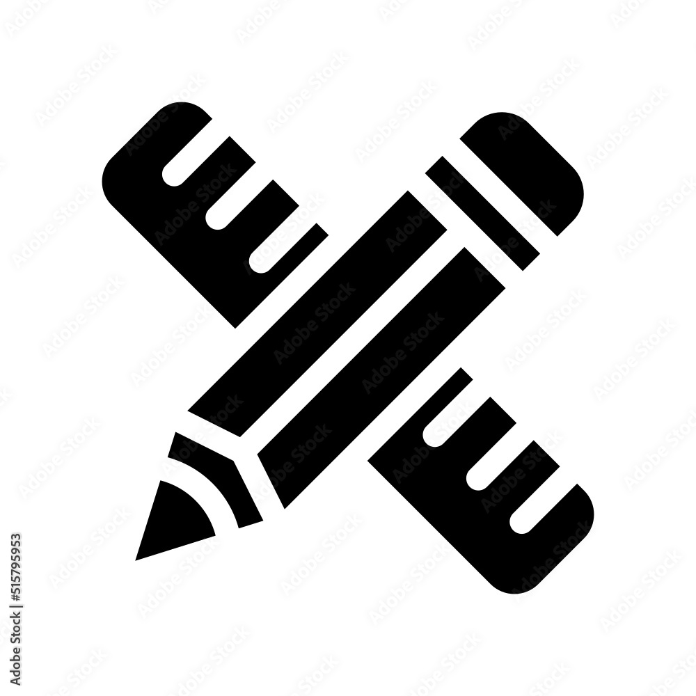 Pencil And Ruler Icon Vector Symbol Design Illustration Pencil And Ruler Icon Vector Symbol Design Illustration