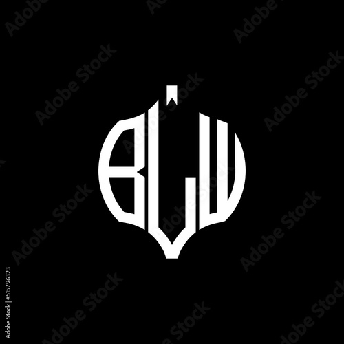 BLW letter logo. BLW best black background vector image. BLW Monogram logo design for entrepreneur and business.