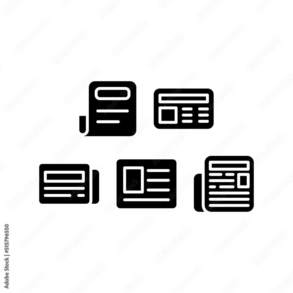 Newspaper Icon Set Vector Symbol Design Illustration Newspaper Icon Set Vector Symbol Design Illustration