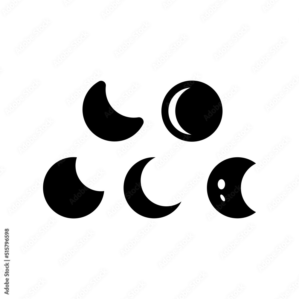 Moon Icon Set Vector Symbol Design Illustration Moon Icon Set Vector Symbol Design Illustration