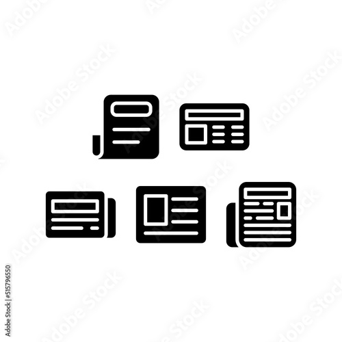 Newspaper Icon Set Vector Symbol Design Illustration