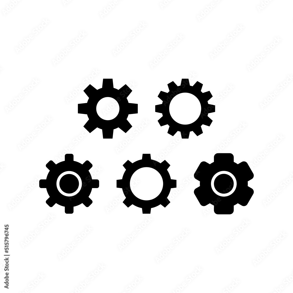 Settings Icon Set Vector Symbol Design Illustration Settings Icon Set Vector Symbol Design Illustration