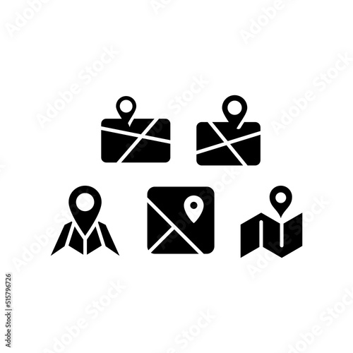 Map Icon Set Vector Symbol Design Illustration