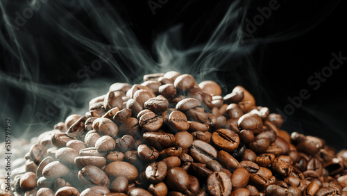 steaming roasted coffee