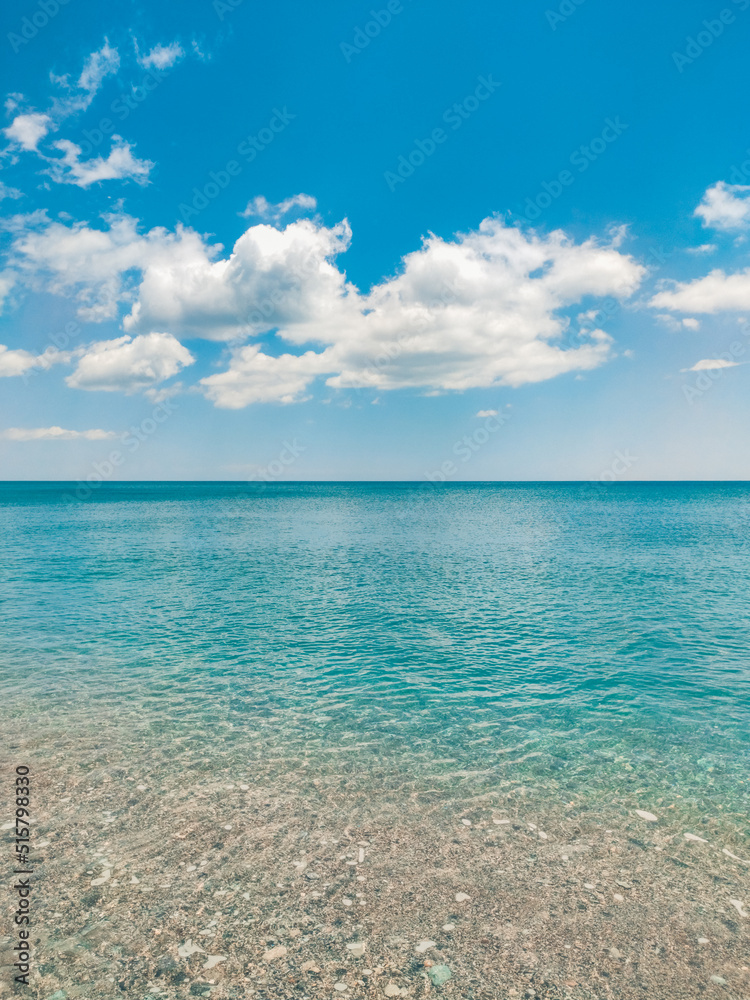 Calm Ocean Horizon with clouds