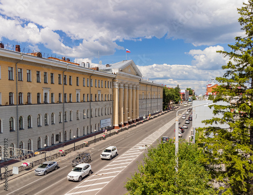 Canvastavla Tomsk cityscape top view