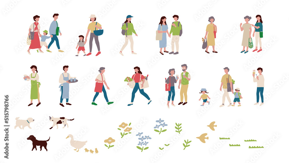 休日のファミリー/男性&女性のベクターイラスト素材 Weekend people motif vector illustrations.Market/family/shopping 休日のファミリー/男性&女性のベクターイラスト素材 Weekend people motif vector illustrations.Market/family/shopping