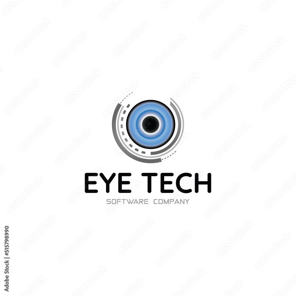 Eye tech logo design vector illustration