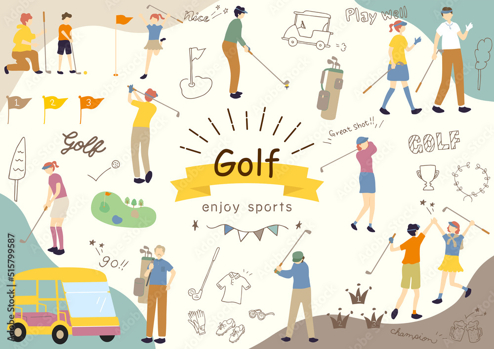 Fototapeta premium ゴルフを楽しむ人達