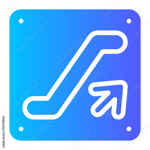 escalator sign gradient icon