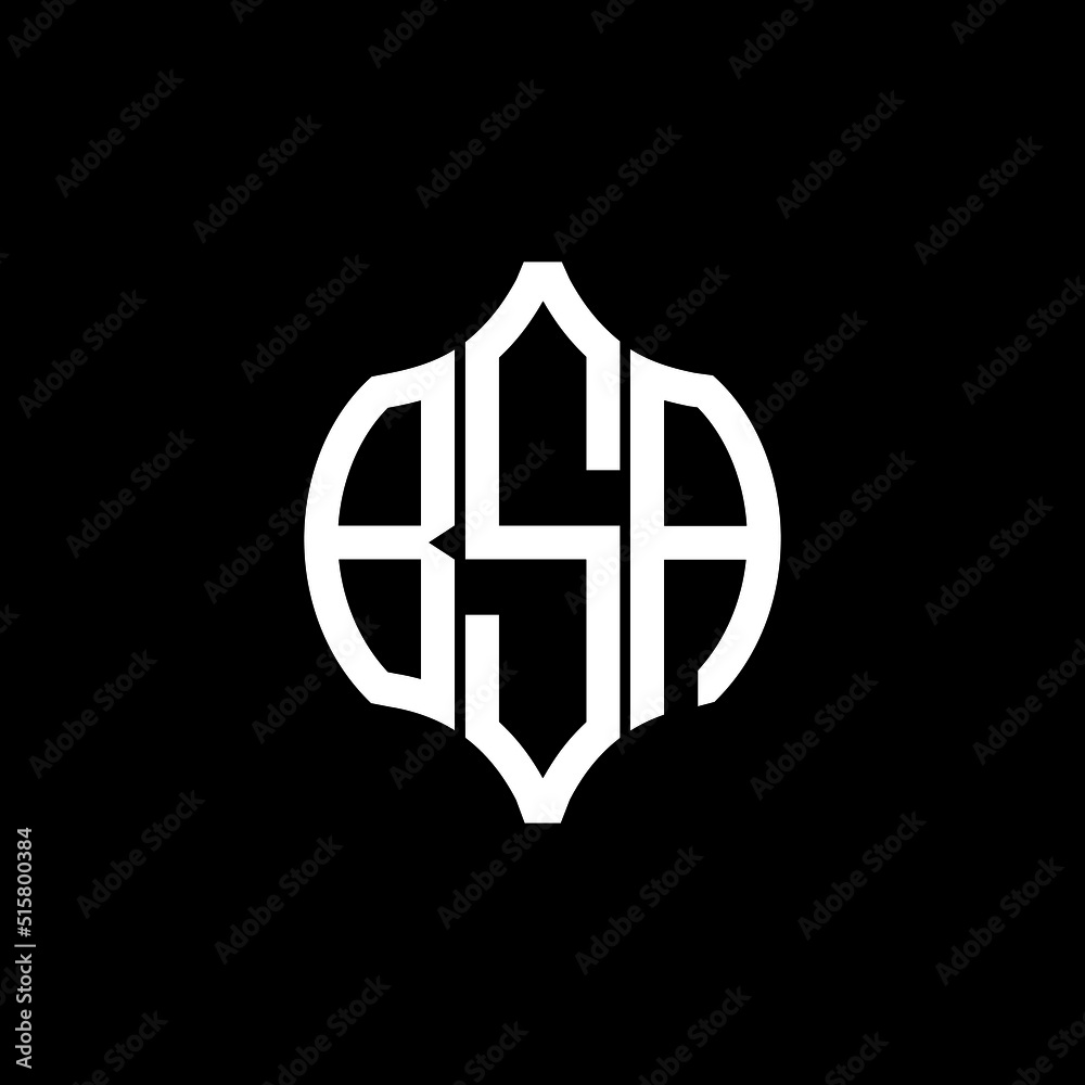 BSA letter logo. BSA best black ground vector image. BSA Monogram logo ...