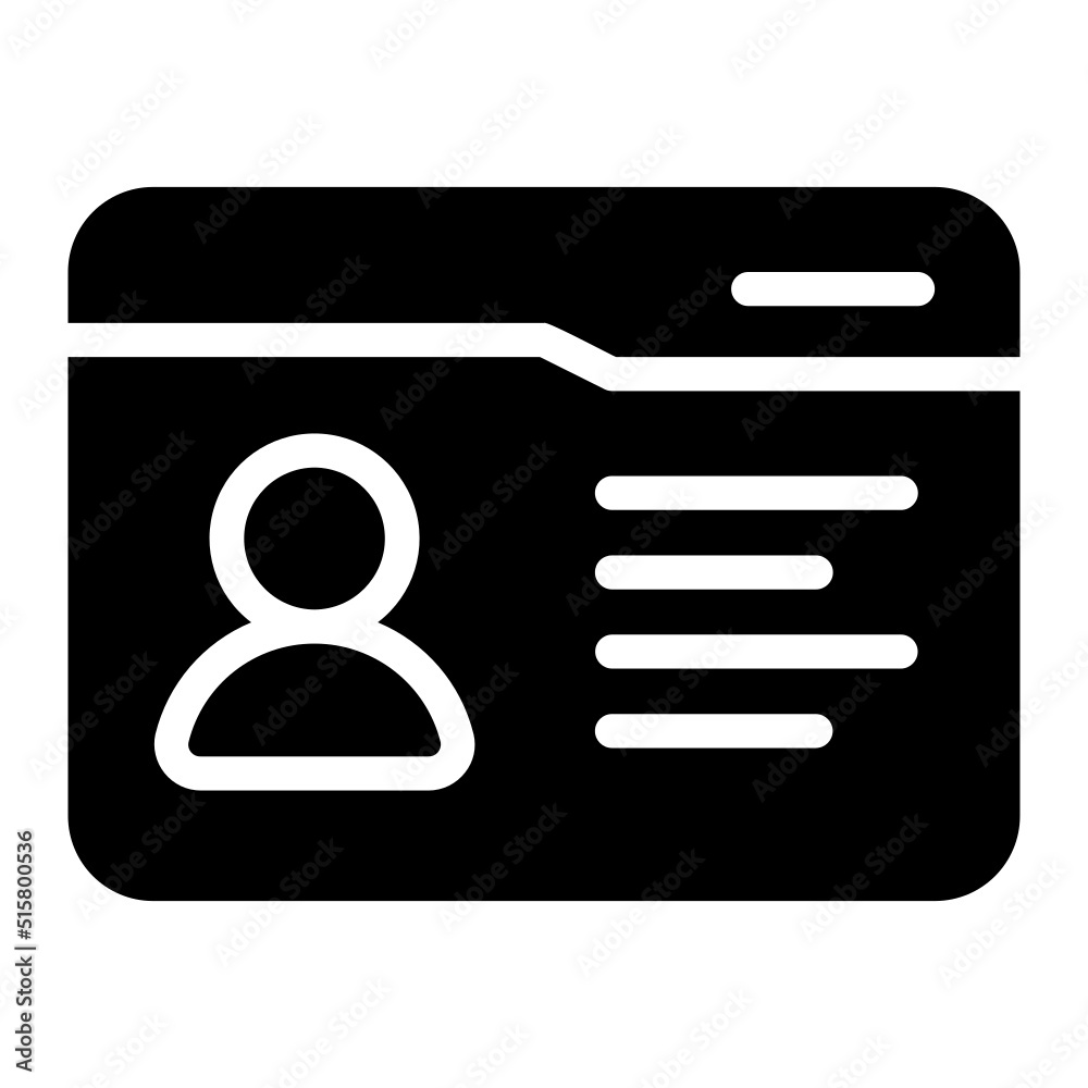 identification card glyph icon identification card glyph icon