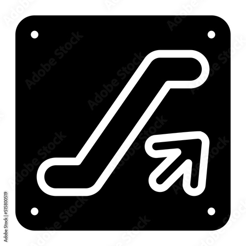 escalator sign glyph icon