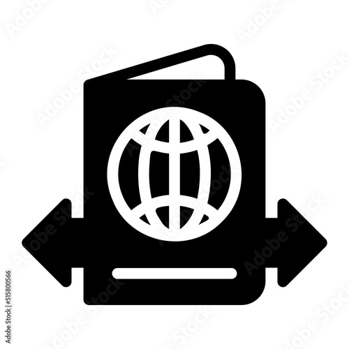 passport control glyph icon
