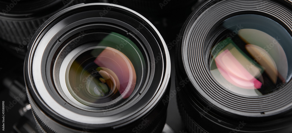 Different lenses for photo camera, closeup Different lenses for photo camera, closeup