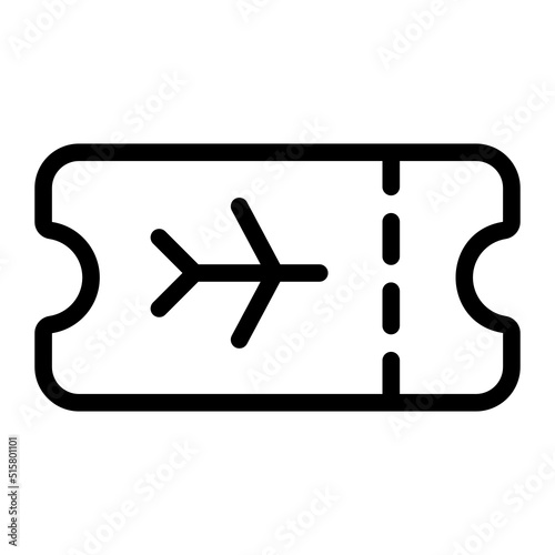 airplane ticket line icon