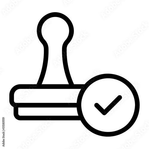 certified stamp line icon