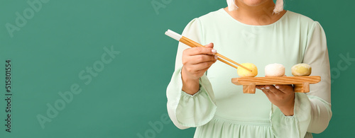 Asian woman eating tasty Ja...
