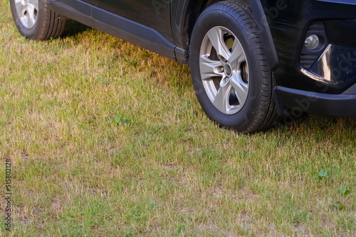 A car parking on the lawn