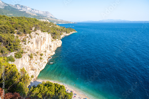 Obraz na płótnie view on amazing beach in Makarska in Dalmatia in Croatia w salonie