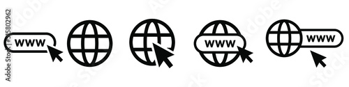 Web vector Icon set. www illustration sign collection. internet symbol. Website logo.