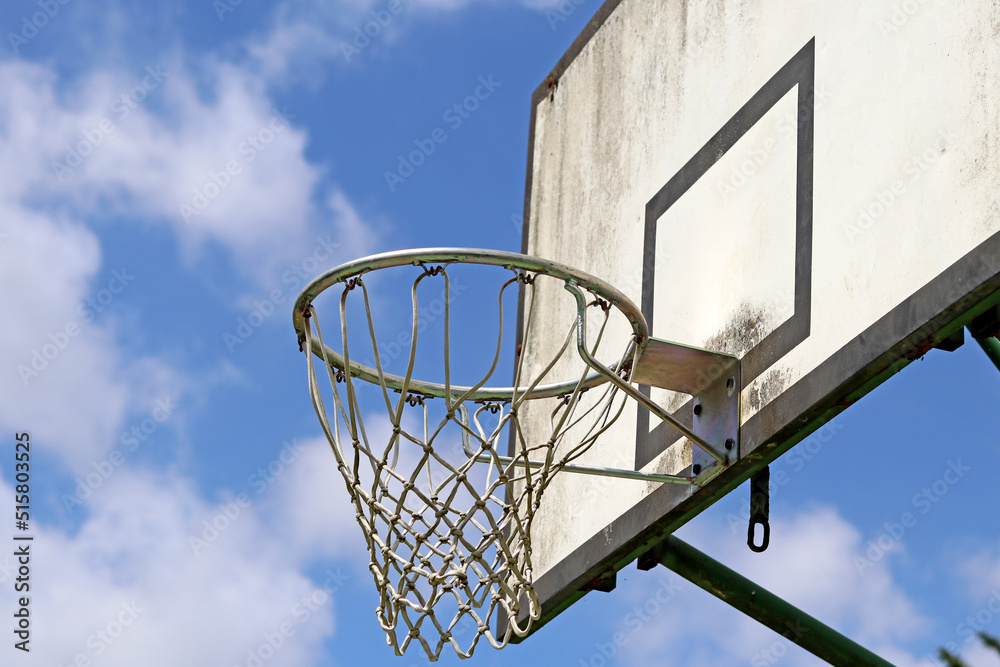 The basketball court in a public park The basketball court in a public park