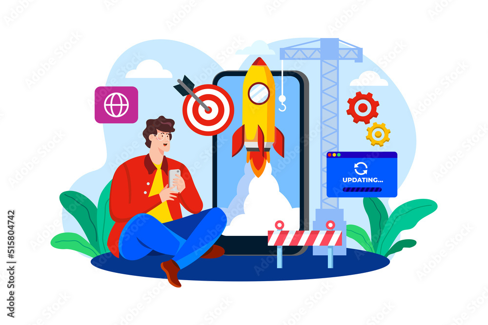 Application Developer flat illustration concept on white background Application Developer flat illustration concept on white background
