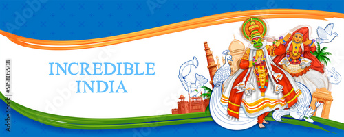 abstract tricolor banner with Indian flag for 15th August Happy Independence Day of India