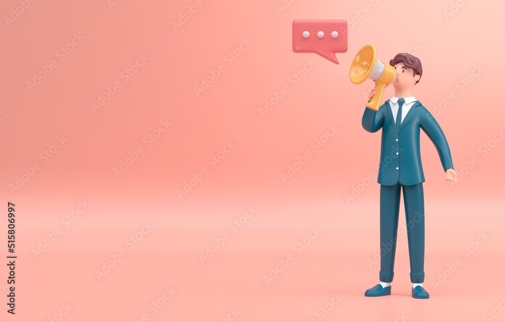 Man with Megaphone. 3D render Man with Megaphone. 3D render
