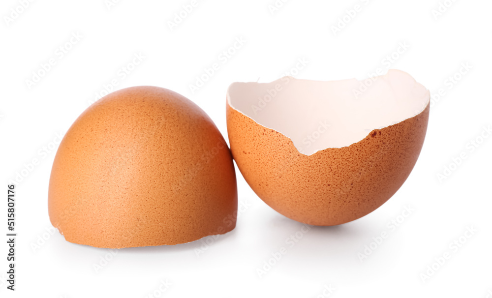 Broken egg shell on white background Broken egg shell on white background