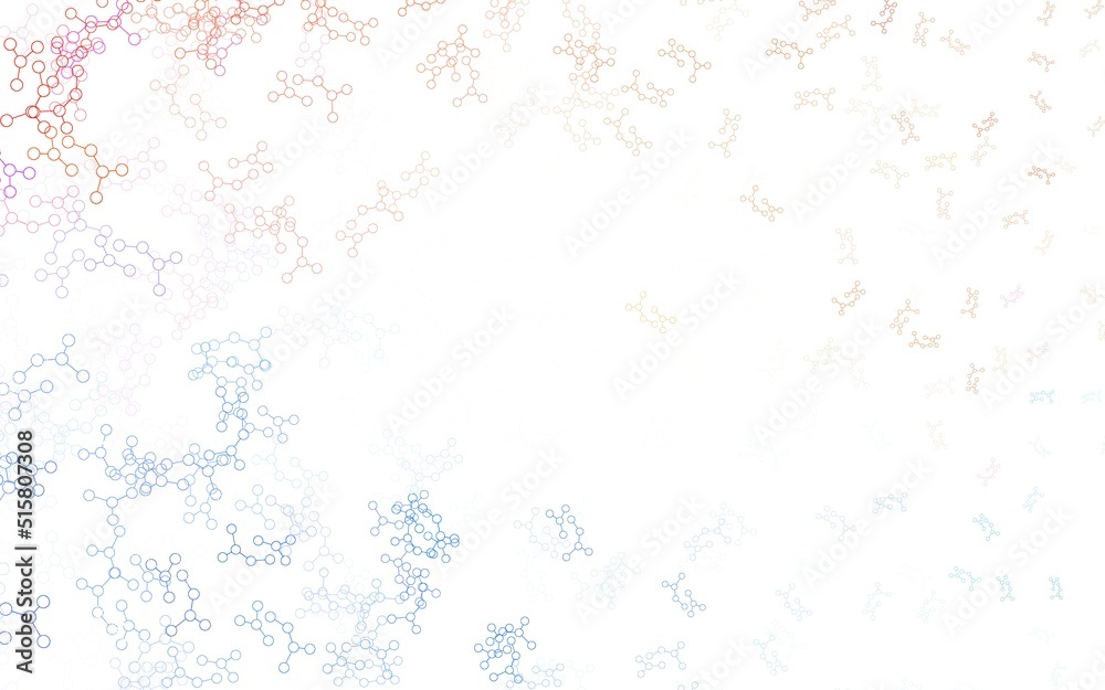 Light Blue, Red vector background with forms of artificial intelligence.