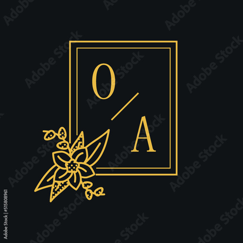 OA initials of the wedding monogram logo, minimalist and modern photo