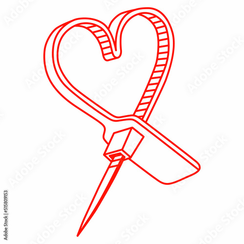 plastic screed in the form of a heart.vector illustration on a white background.decorative image.modern typography design perfect for t shirt,poster,banner,flyer,sticker,web design,social media,etc