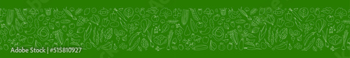 Seamless background pattern of organic farm fresh fruits and vegetables