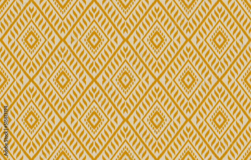 Abstract ikat art. Geometric ethnic seamless pattern in tribal. Fabric Indian style. Design for background, wallpaper, illustration, fabric, clothing, carpet, textile, batik, embroidery.