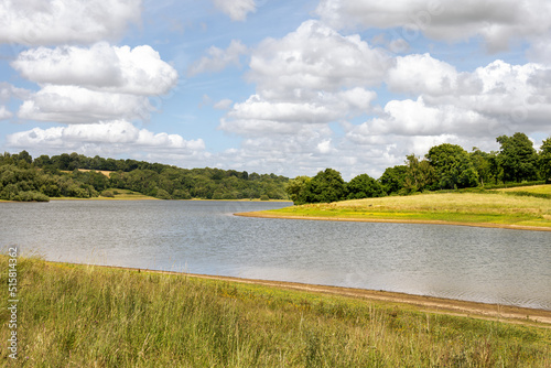 View of Bewl Water reservoir on a summer afternoon, Kent, South of England photo