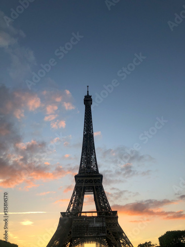 eiffel tower at sunset