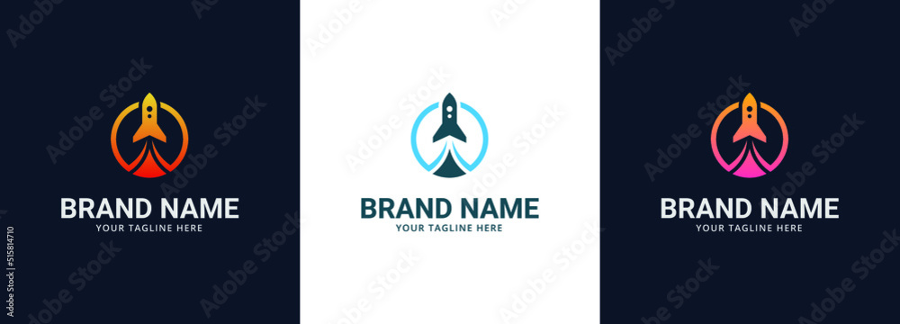 Abstract spaceship rocket logo design Abstract spaceship rocket logo design