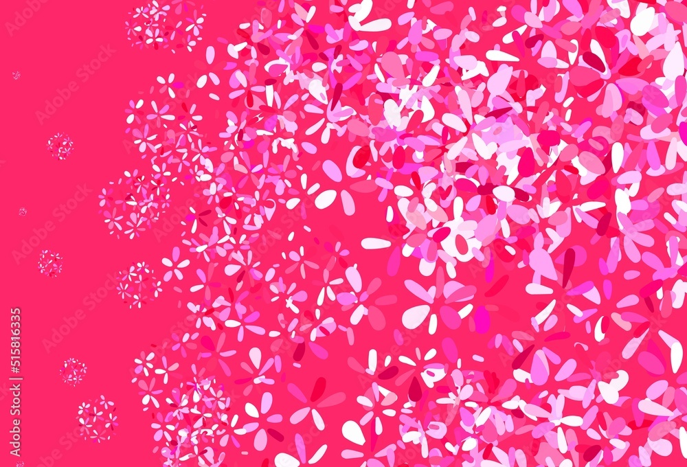 Fototapeta premium Light Purple, Pink vector elegant background with leaves.