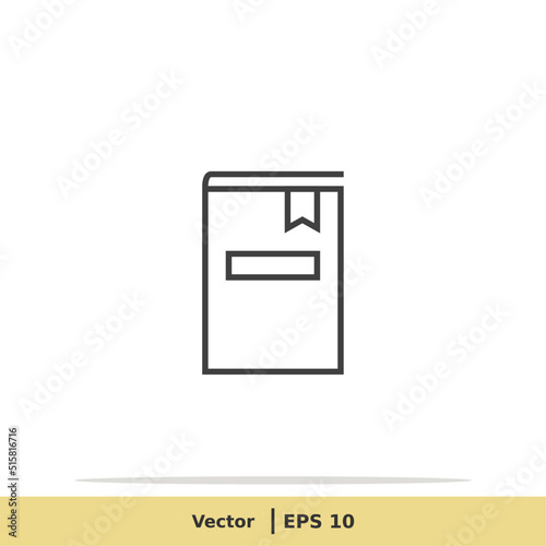 Favorite Book Icon. Library Symbol. Design Logo Template. Vector Icon EPS 10 Pixel Perfect