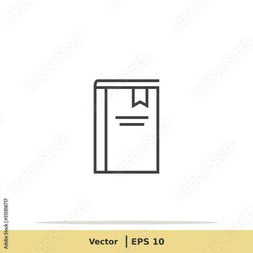 Favorite Book Icon. Library Symbol. Design Logo Template. Vector Icon EPS 10 Pixel Perfect