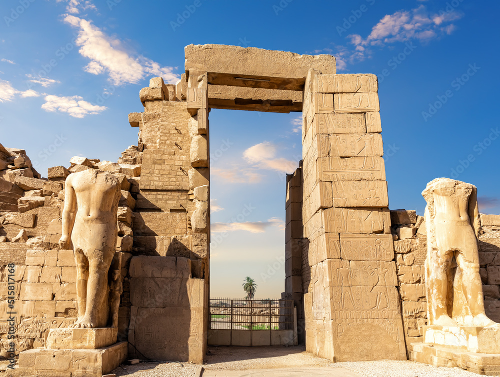 Karnak Temple of Luxor, ruins of the backside of the gates, Egypt
