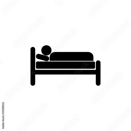 Hospital bed icon isolated on white background