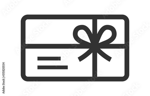 Credit card with ribbon gift card icon